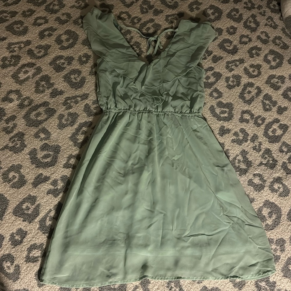 Mint green backless dress